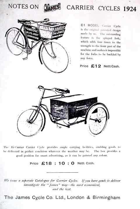 1924 James carrier cycles