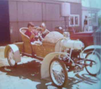 My sister and I in the car