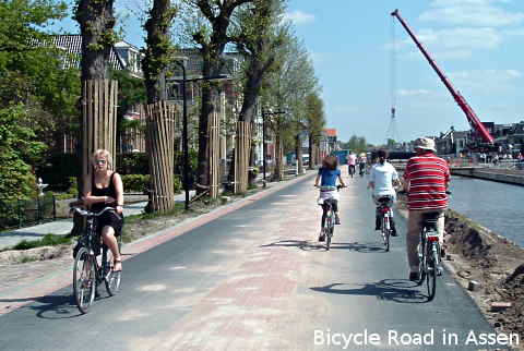Bicycle Road in Assen, Netherlands