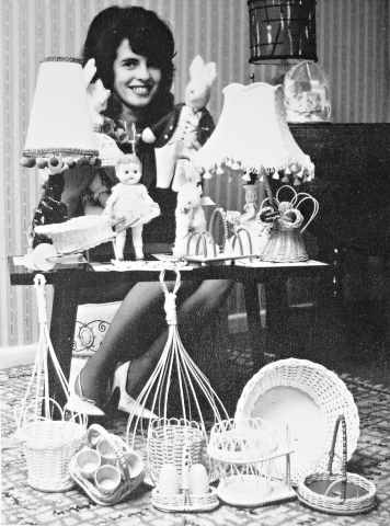 My mother with her baskets and other crafts