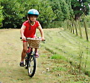 Eliza shortly after learning to ride, now confident