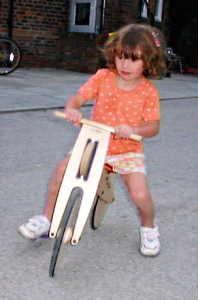 Alice learning on a borrowed Likeabike