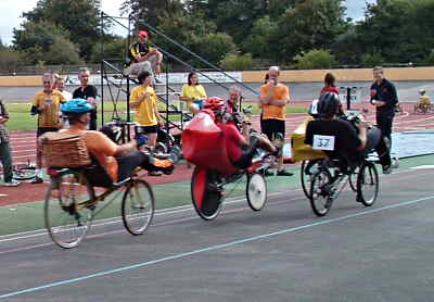 Racing in Palmer Park velodrome, Reading