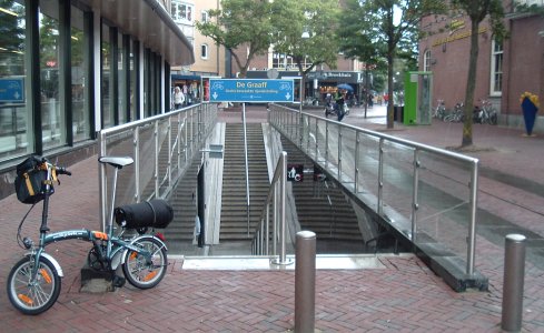 Bike next to watched cycle parking in Enschede