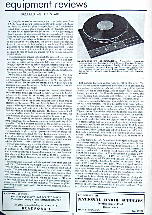 Garrard 401 turntable review